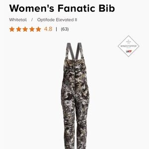 Sitka women’s fanatic bib size medium NWOTS